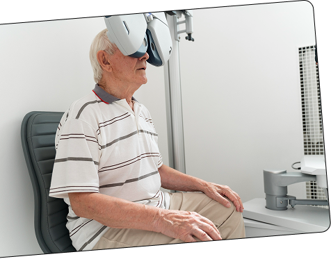 Elderly patient during an eye exam
