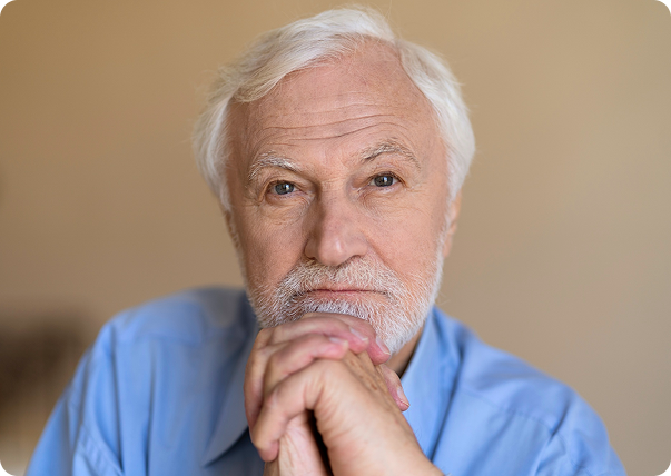 Elderly man in thought