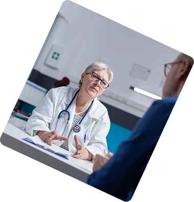 Doctor talking with a patient during a consultation